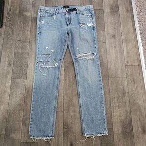 RTA Luxury Men Thrashed Light Blue Jeans Size 36{J3}